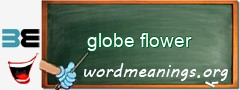 WordMeaning blackboard for globe flower